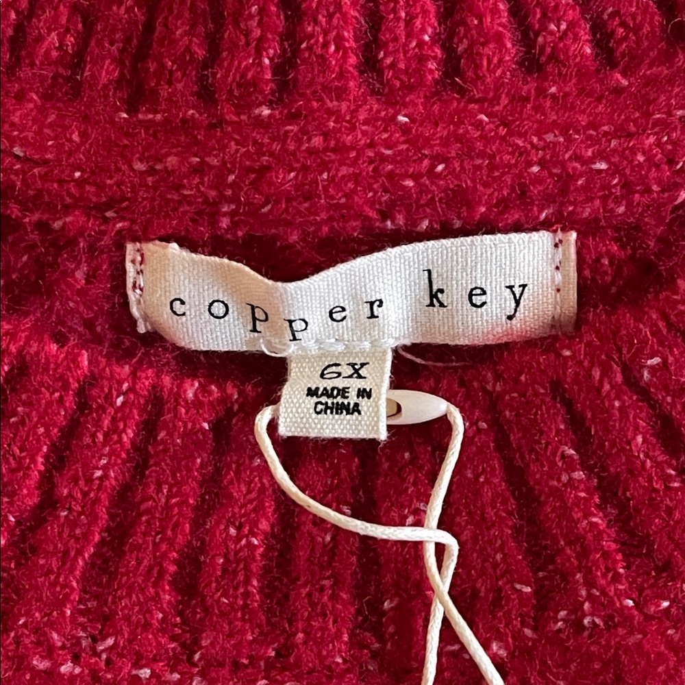 Copper Key Red Sweater SZ 6X  NWT - Picture 3 of 5